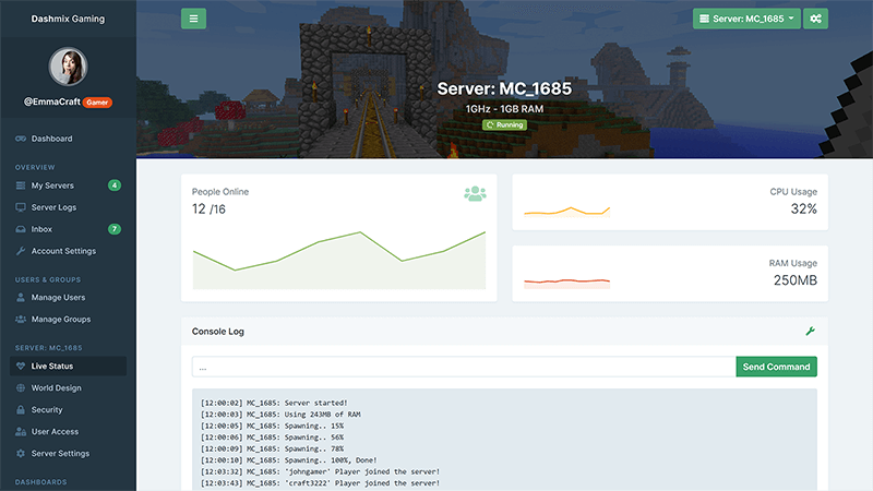 Gaming Dashboard